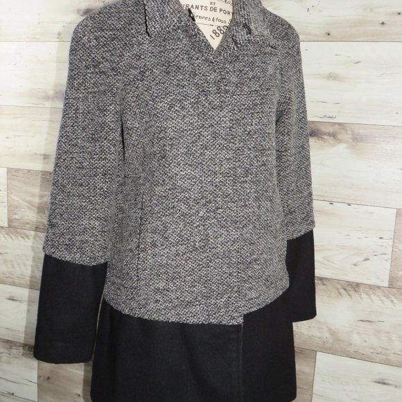 I-N-C* Women's Long Sleeve High Collar Hidden Button Down Trench Coat~Size Small - Picture 10 of 12